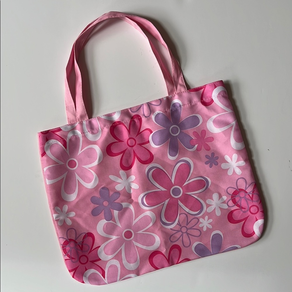Pink Floral Fabric Bag
